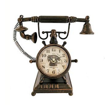 Bronze Vintage Telephone Table Clock