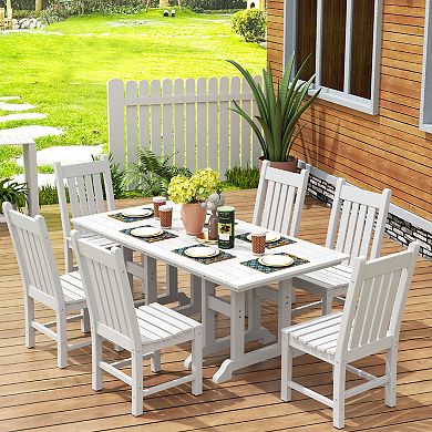 Westintrends 7-piece Outdoor/patio Dining Table Set With Side Chairs