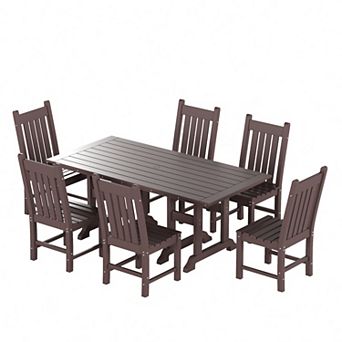 Westintrends 7 pc Outdoor/patio Dining Table Set With Side Chairs