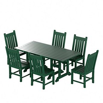Westintrends 7 pc Outdoor/patio Dining Table Set With Side Chairs