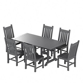 Westintrends 7 pc Outdoor/patio Dining Table Set With Side Chairs