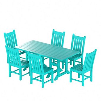 Westintrends 7 pc Outdoor/patio Dining Table Set With Side Chairs