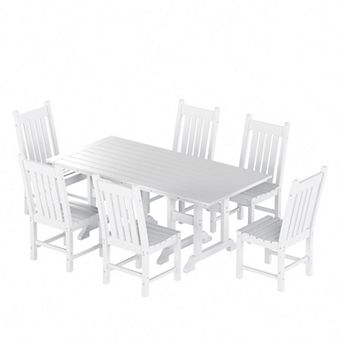 Westintrends 7 pc Outdoor/patio Dining Table Set With Side Chairs