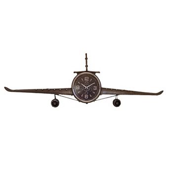 Airplane Clock - Large Silver Vintage Fighter Wall Clock - Metal(large)