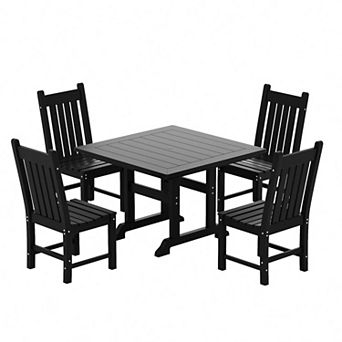Westintrends 5 pc Outdoor/patio Square Dining Table Set With Side Chairs