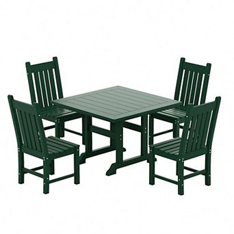 Westintrends 5 pc Outdoor/patio Square Dining Table Set With Side Chairs