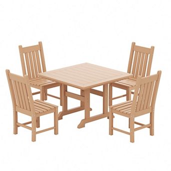 Westintrends 5 pc Outdoor/patio Square Dining Table Set With Side Chairs