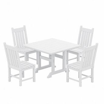 Westintrends 5 pc Outdoor/patio Square Dining Table Set With Side Chairs