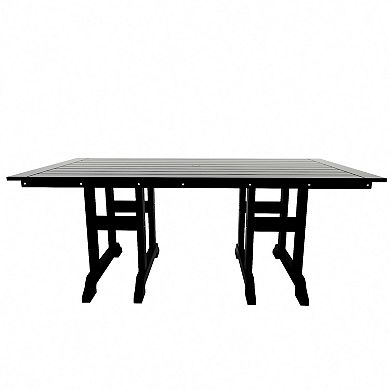 6 Piece Outdoor Patio Dining Table and Armchair Dining Bench Set