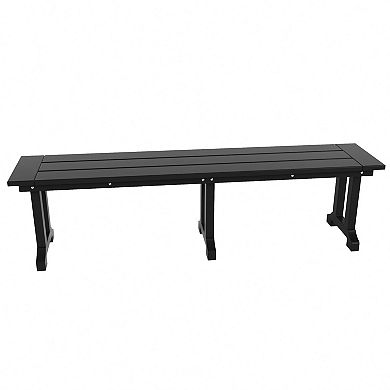 6 Piece Outdoor Patio Dining Table and Armchair Dining Bench Set