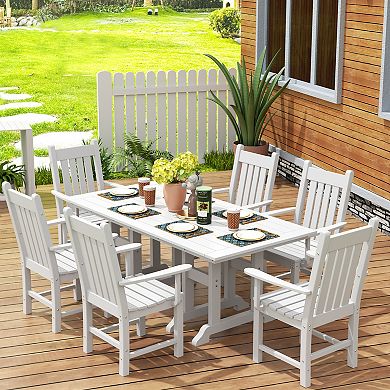 Westintrends 7-piece Outdoor/patio Dining Table Set With Armchairs