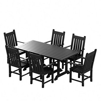 Westintrends 7 pc Outdoor/patio Dining Table Set With Armchairs