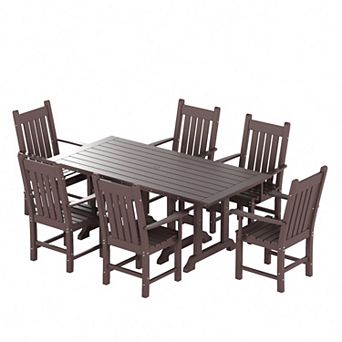 Westintrends 7 pc Outdoor/patio Dining Table Set With Armchairs