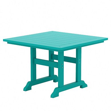 Westintrends 5-piece Outdoor/patio Square Dining Table Set With Adirondack Dining Chairs