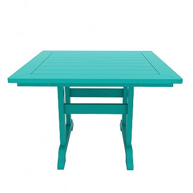 Westintrends 5-piece Outdoor/patio Square Dining Table Set With Adirondack Dining Chairs
