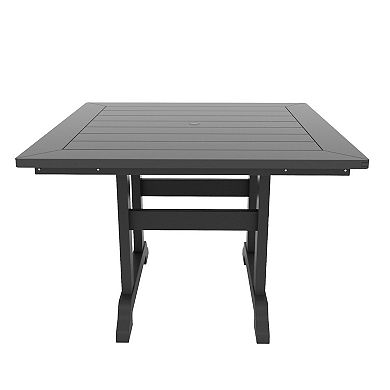 Westintrends 5-piece Outdoor/patio Square Dining Table Set With Modern Adirondack Dining Chairs
