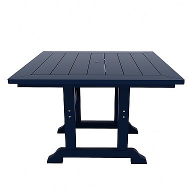 Westintrends 5-piece Outdoor/patio Square Dining Table Set With Modern Adirondack Dining Chairs