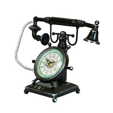 Distressed Bronze Vintage Telephone Table Clock