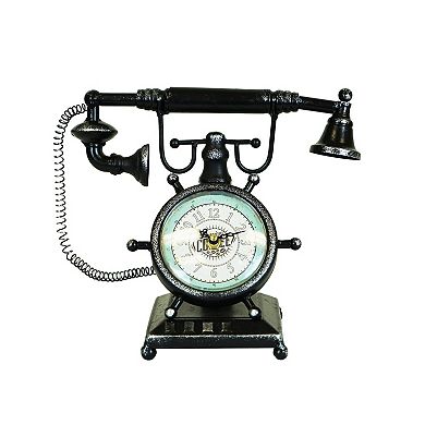 Distressed Bronze Vintage Telephone Table Clock