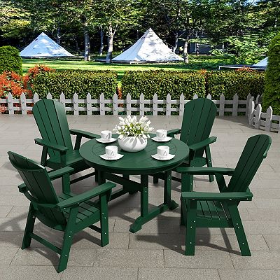 Westintrends 5-piece Outdoor/patio Round Dining Table Set With