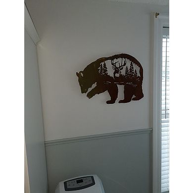 Bear And Stag Metal Wall Art