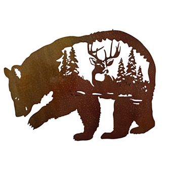 Bear And Stag Metal Wall Art