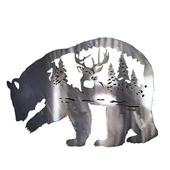 Bear And Stag Metal Wall Art