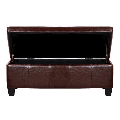 Westintrends 42" Faux Leather Storage Ottoman