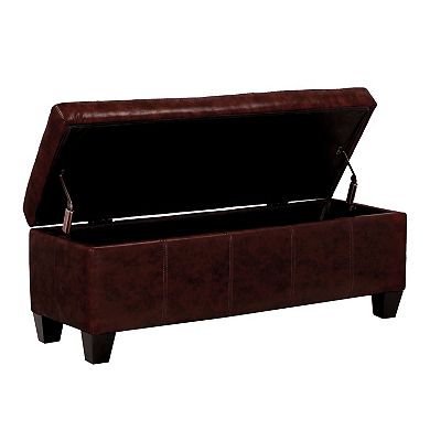 Westintrends 42" Faux Leather Storage Ottoman