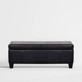 Westintrends 42" Faux Leather Storage Ottoman