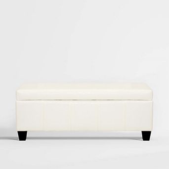 Westintrends 42" Faux Leather Storage Ottoman