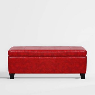 Westintrends 42" Faux Leather Storage Ottoman