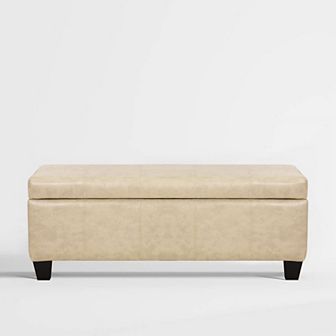 Westintrends 42" Faux Leather Storage Ottoman