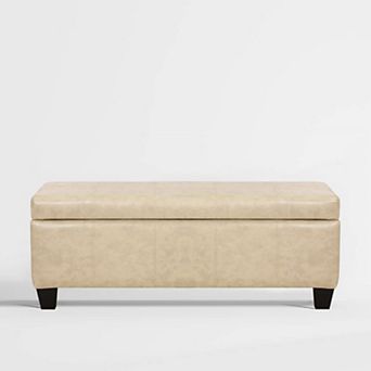 Westintrends 42" Faux Leather Storage Ottoman