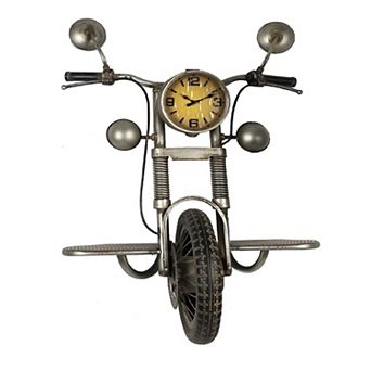 Metal Motorcycle Wall Clock 21 x 24 x 8 in
