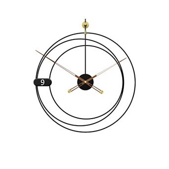 Iron Home Decoration Modern Design Mounted Round Wall Clock