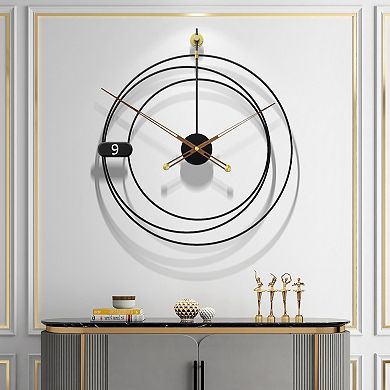 Iron Home Decoration Modern Design Mounted Round Wall Clock