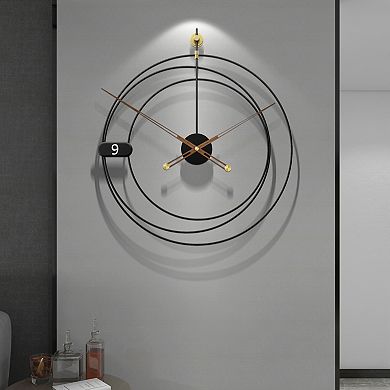 Iron Home Decoration Modern Design Mounted Round Wall Clock
