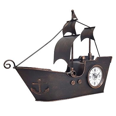 Sailing Ship Metal Table Clock