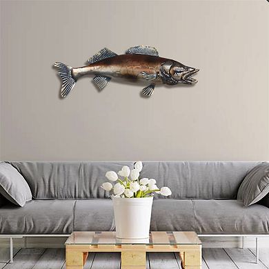 Lake Fish Metal Wall Art 23"x8"