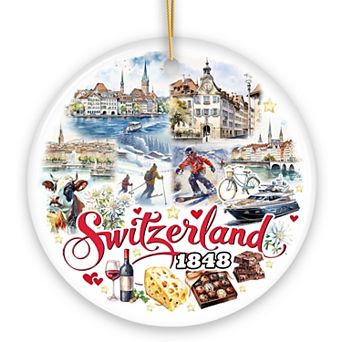 Picturesque Switzerland Landmarks Ornament, Bern Travel Souvenir and Christmas Gift