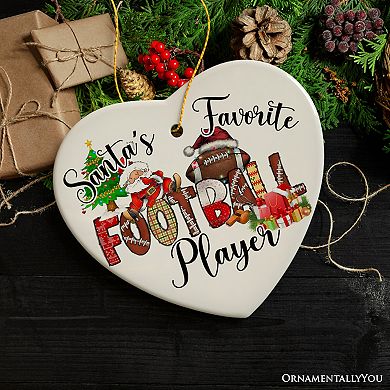 Santa's Favorite Football Player Ornament, Playful Athletic Christmas Gift