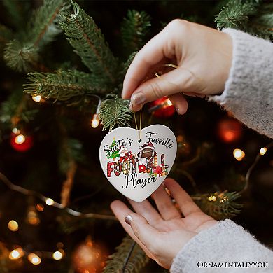 Santa's Favorite Football Player Ornament, Playful Athletic Christmas Gift