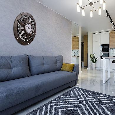 Navigate Time with Style: Compass-Themed Metal Wall Clock