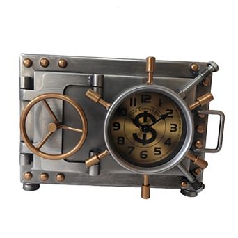 Ship Cabin Door Style Metal Table Clock with Piggy Bank