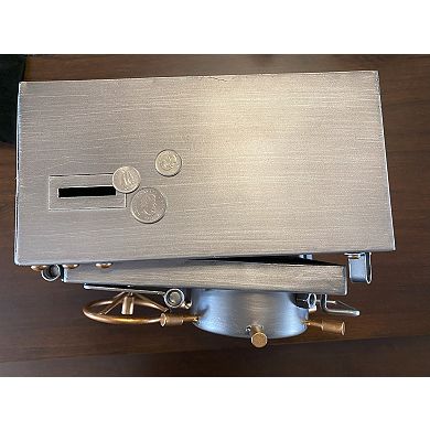 Ship Cabin Door Style Metal Table Clock with Piggy Bank