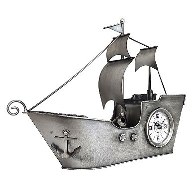 Sailing Ship Metal Table Clock