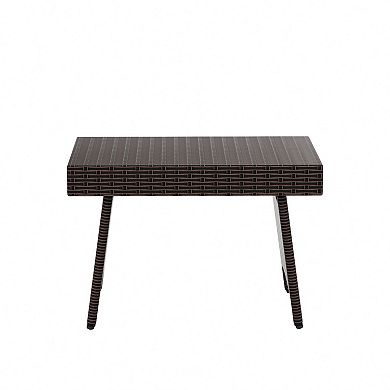 Westintrends Outoor/patio Plastic Rattan/wicker Folding Side Table