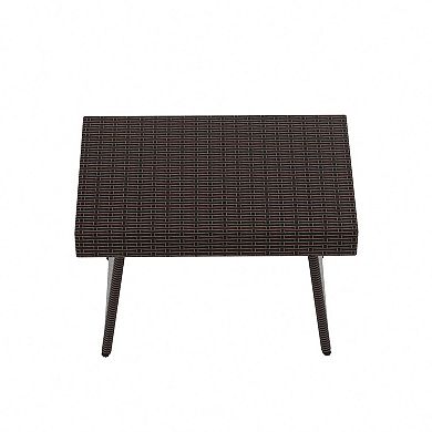 Westintrends Outoor/patio Plastic Rattan/wicker Folding Side Table