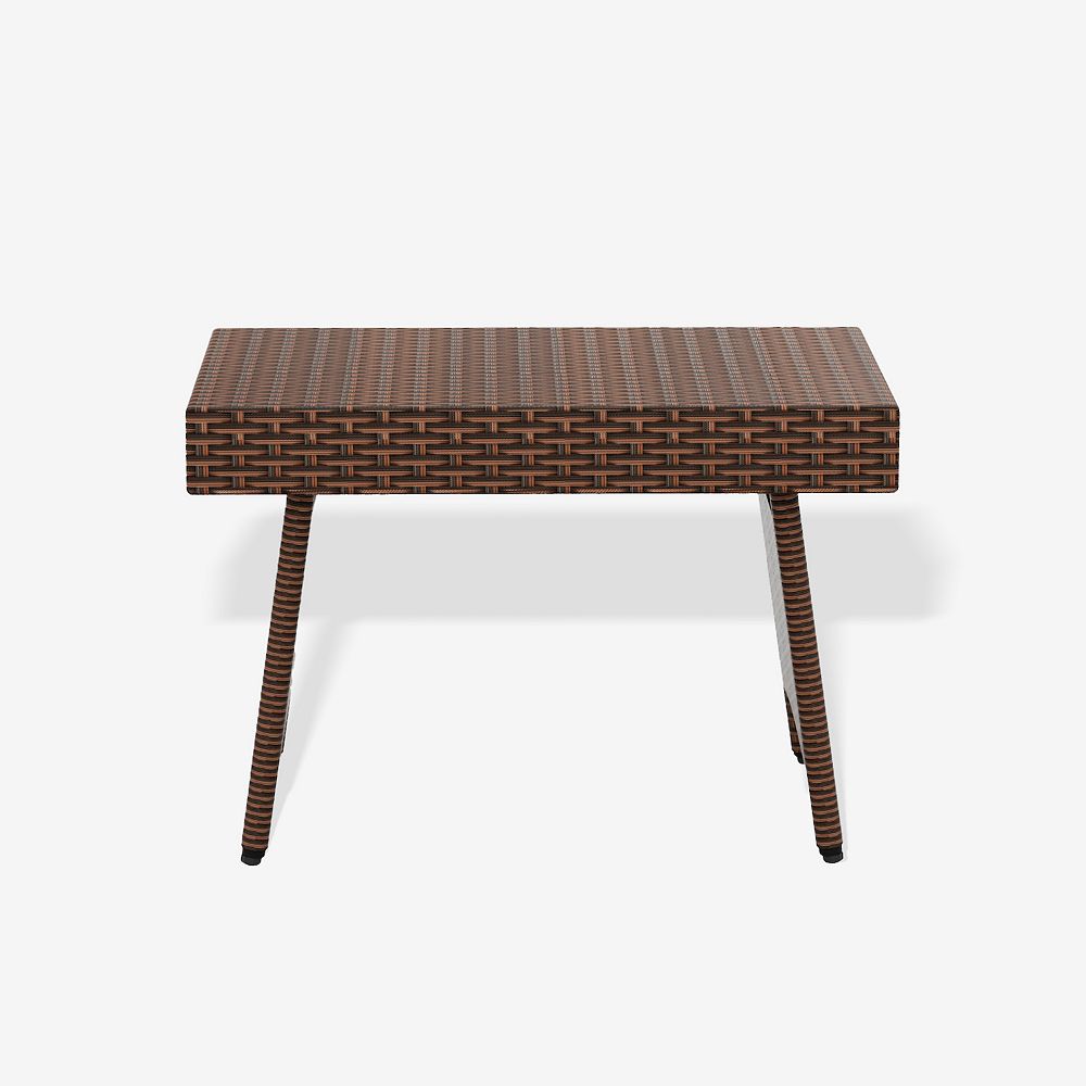 Westintrends Outoor/patio Plastic Rattan/wicker Folding Side Table